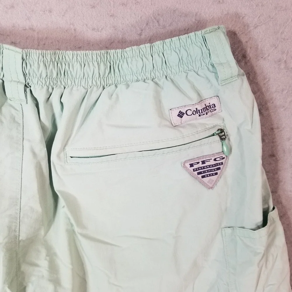 Columbia PFG swim shorts men's large green nylon fishing outdoor adventure